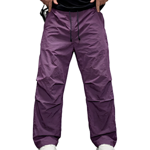 Pantalon cargo décontracté pour homme, coupe décontractée, multi-poches, jambe large mi-haute, en polyester, avec logo personnalisé, fabrication OEM, vente en gros en vrac - Product Image 3