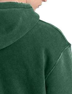 เสื้อฮู้ดดี้สีเขียวฟอกทรงโอเวอร์ไซส์ ยูนิเซ็กซ์ ผ้าฝ้ายฟลีซ 100% มีกระเป๋าเสื้อ สไตล์ลำลองสำหรับฤดูใบไม้ร่วง ทรงปกติ สกรีนลายได้ตามสั่ง - Product Image 6