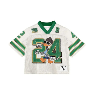 2026 Boxy Oversized American Football Jersey Cropped Mesh Streetwear Retro <b>Hip</b> Hop Custom Fashion Shirt 100% Polyester Quick Dry - Product Image 1