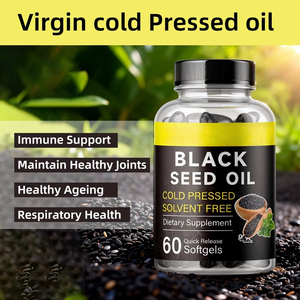 Gélules d'huile de nigelle noire les plus vendues 500 mg, pressées à froid, supplément de Nigella Sativa riche en thymoquinone, minéraux et antioxydants - Product Image 3