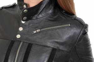 Chaqueta de cuero para mujer, de alta calidad, personalizada, nueva moda de invierno, para motocicleta, en venta. - Product Image 4