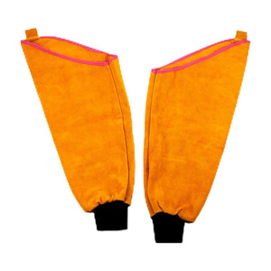 Manchons de protection pour bras de soudeur en cuir robuste de haute qualité, résistants à la chaleur et aux étincelles, équipement de sécurité pour le soudage - Product Image 1