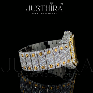 Reloj de Cuarzo Cuadrado de Lujo para Hombre, Estilo Hip Hop, con Incrustaciones de Diamantes, de Acero Inoxidable, al Mejor Precio al por Mayor - Product Image 4