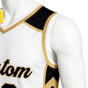 Tenues de basketball personnalisées SAMAVIA réversibles haute performance à manches courtes respirantes grandes tailles pour adultes USA 100% Coton - Product Image 5