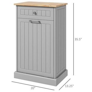 Porta Pattumiera Riciclo Autoportante con Cassetto, Contenitore Ribaltabile per Rifiuti da Cucina, Grigio, per Mobili da Cucina - Product Image 4