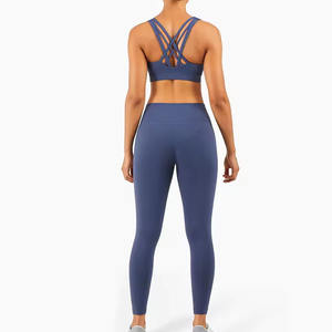 Ensemble de yoga 2 pièces pour femme de haute qualité OEM : Leggings de fitness et soutien-gorge de sport sans bretelles, idéal pour l'entraînement - Product Image 2