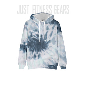 Sweat-shirt à capuche coupe classique en coton 100% coupe-vent avec poches, motif tie-dye personnalisé, style streetwear, logo personnalisé pour homme - Product Image 5