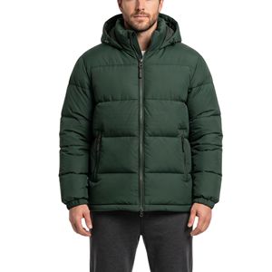 Chaqueta Acolchada Verde Bosque, con Relleno de Plumón, Aislante y Cálida, 100% Poliéster, para Hombre, con Capucha, Resistente al Viento - Product Image 1