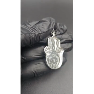 Colgante de Plata de Ley 925 con Moissanita Redonda de Corte Brillante VVS, Joyería Hip Hop Iced Out, Amuleto de la Suerte, Regalo Unisex - Product Image 3