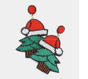 Boucles d'oreilles pendantes en perles de rocaille avec motif de crochet de numéro religieux à la mode avec perle diamant pour accessoire de mode d'anniversaire - Product Image 1