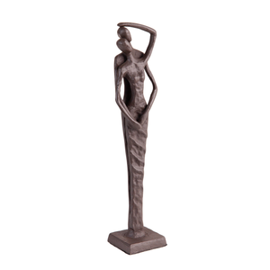 Sculpture abstraite artisanale de couple, figurine homme-femme enlacés, statue d'amour moderne en métal, décoration romantique pour amoureux, décoration de table - Product Image 6