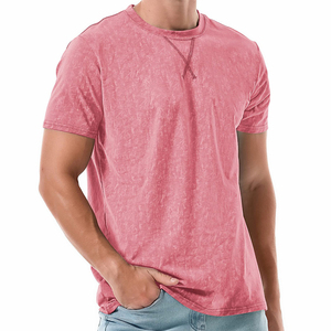 T-shirt basique pour homme, coupe confortable, 100% coton, col rond, tissu doux au toucher, respirant, manches courtes, pull-over style streetwear - Product Image 1