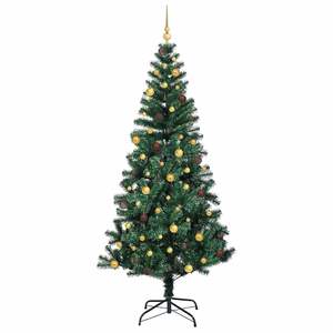 Albero di Natale Artificiale Verde Pre-Illuminato da 239,7 cm con Struttura in PVC e Metallo - Product Image 4