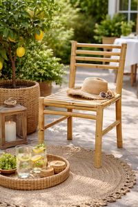 เก้าอี้รับประทานอาหารไม้ไผ่สำหรับใช้ภายในและภายนอกอาคาร เฟอร์นิเจอร์ไม้ไผ่ธรรมชาติ เป็นมิตรกับสิ่งแวดล้อม เก้าอี้ทำมือสำหรับร้านกาแฟ ร้านอาหาร โรงแรม - Product Image 6