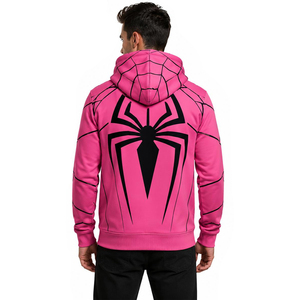 Sweat à capuche zippé sur toute la longueur Streetwear personnalisé pour hommes et femmes, motif araignée, unisexe - Product Image 2