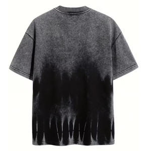 T-shirt ample et décontracté pour homme en coton tricoté 100% avec effet délavé, style streetwear, confortable pour le quotidien - Product Image 2