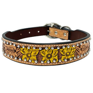 Nouveau Collier pour Chien en Cuir de Vachette Personnalisé Peint à la Main, Motif Animalier Style Western, Vente en Gros, Fabricant Indien de Premier Plan - Product Image 1