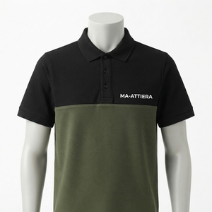 Camiseta Deportiva de Golf de Manga Corta para Hombre, Personalizada, Negra, Verde Oliva, Tejido Sólido de Secado Rápido, Uniforme de Trabajo, OEM, ODM, Venta al Por Mayor - Product Image 4