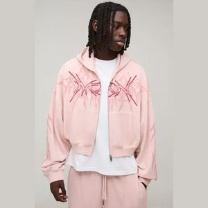 Conjunto de dos piezas vintage personalizado para hombre y mujer: Sudadera corta con cremallera y pantalones acampanados, chaqueta de algodón lavado, pantalones ajustados, chándal. - Product Image 3