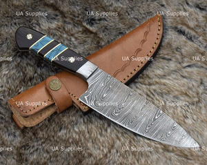 Couteau de Chef en Acier Damas de Haute Qualité, Lame Tranchante comme une Rasoir de 7 Pouces, Manche en Bois Wengé et Résine, Personnalisable OEM/ODM - Vente Chaude - Product Image 5