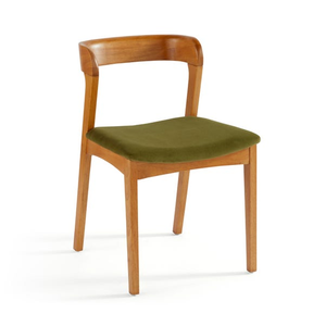 Chaise d'appoint minimaliste en bois massif avec dossier ergonomique incurvé - Product Image 1