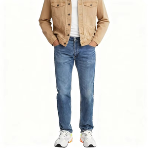 Men's <b>Light</b> Blue Straight Leg Jeans Washed Casual Versatile Pants Daily Commute Slim Fit Comfort Breathable <b>Trousers</b> Wholesale - Product Image 4
