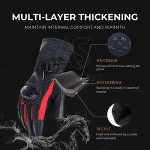 Guantes Profesionales de Cuero para Carreras de Invierno con Palma Reforzada, Diseño Antideslizante de Dedos Completos para Conducción en Pista y Carretera - Product Image 2