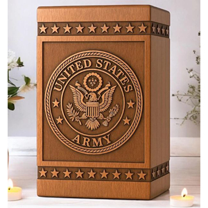 Handcrafted Rosewood US Army Urn Box: Veteran Memorial Keepsake Memorial Keepsake by AYAANS - Product Image 1