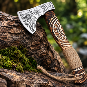 Tomahawks artisanaux à lame en acier forgé, manche en bois de rose, 22 pouces, hache de présentation pour l'extérieur, cadeau unique pour hommes et collectionneurs - Product Image 2