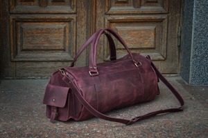 กระเป๋าเดินทางหนังแท้จากโรงงาน รุ่น Retro Duffle Weekender ขนาดใหญ่ จุของได้เยอะ ใช้เป็นกระเป๋าถือขึ้นเครื่องได้ ตะเข็บเย็บอย่างทนทาน ซิปคุณภาพดี - Product Image 3