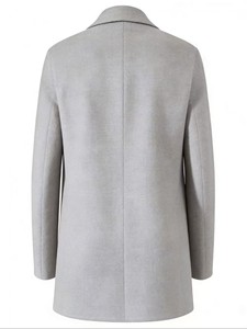 <b>Men's</b> Long Wool/Polyester Trench <b>Overcoat</b> Notched Lapel Single Breasted Regular Fit <b>Black</b> Coat Anti-Wrinkle Quick Dry Breathable - Product Image 2