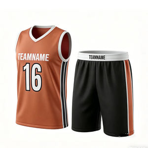 Uniforme de basket-ball sans manches respirant sur mesure vêtements d'équipe 100% polyester hommes de haute qualité - Product Image 5