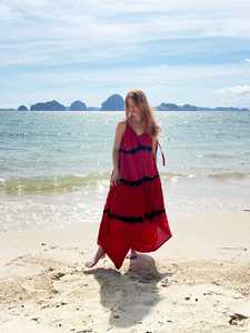 Boho Tie Dye Maxi Jumpsuit Women Sleeveless <b>Spaghetti</b> <b>Strap</b> Loose Fit Flowy Beachwear Resort Wear - Product Image 2