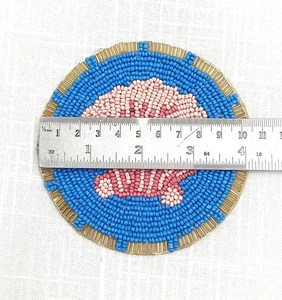 Handmade Beaded Coaster Set Of 6 Blue Shell Design Reusable Bar Mats Classic <b>Drinkware</b> <b>Accessories</b> For Home Use - Product Image 4