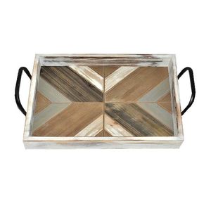 Superior Quality Eco Friendly Extra <b>Large</b> Decorative Wooden <b>Serving</b> <b>Tray</b> Metal Handles Dishwasher Microwave Safe Household Use - Product Image 3