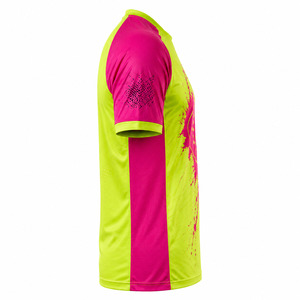 Camiseta Deportiva Personalizada de Alto Rendimiento, Camiseta de Pádel Personalizada en Verde Neón y Magenta, Jersey Transpirable de Poliéster - Product Image 4