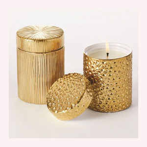 Designer Metal Candle Jar with Lid Custom Finish Decorative Candle Holder for Wholesale Buyers - Product Image 3