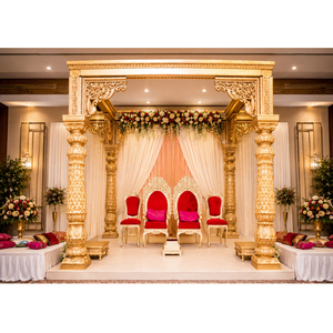 Fabricant et exportateur de mandap de mariage de style Grand Haveli pour les mariages indiens de luxe, mandap tendance, prix de gros, léger - Product Image 1