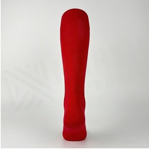 Red <b>Knee</b> <b>High</b> <b>Socks</b> Solid Color Knitted Regular Style Sports <b>Socks</b> - Product Image 2