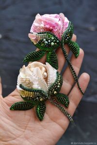 MD HANDICRAFTS MD-9730 Artisan Fox Swan Embroidery Beaded Brooch <b>Pin</b>-Nature Inspired Luxury Fashion Unisex Wedding Jewelry Uttar - Product Image 5
