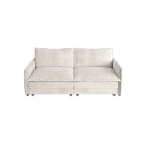 Divano a Due Posti in Tessuto Corduroy, Imbottito, Grande Dimensione con Seduta Profonda e 2 Cuscini per Soggiorno - Product Image 4