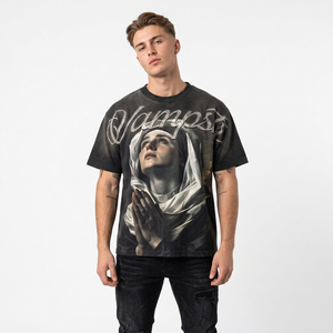 Vamps Herren O-Neck Kurzarm-T-Shirt Regular Fit Fotodruck Street Style 100% Baumwoll-Jersey-Stoff - Product Image 1