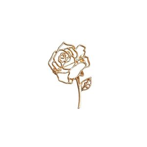 Broche en métal en forme de rose pour femme, élégante, florale, pour robes, manteaux, blazers, foulards - Product Image 2