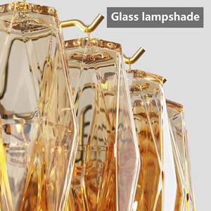 Lámpara de Techo Moderna de 12 Luces, Estilo Granja, 54 Pulgadas, Rectangular Grande, Dorada, para Cocina, Comedor, Araña de Cristal Ahumado - Product Image 6