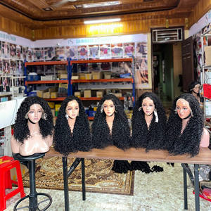 Perruques en cheveux humains de qualité supérieure, perruques sans colle en cheveux vierges vietnamiens, perruques frontales bouclées, perruques avec fermeture en dentelle personnalisée - Product Image 1