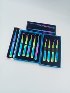 Pince à cils MX-476, pointe lisse de précision, acier inoxydable, 10 mm, logo personnalisé, outil professionnel pour extensions de cils MW-479 - Product Image 1