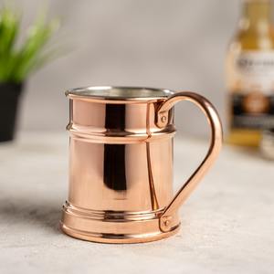 Mug à bière et cocktail Moscow Mule en cuivre massif, fait main, luxueux et écologique, pour usage au bureau - Product Image 5