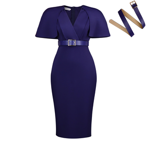 Vestido Midi Africano de Noche, Cintura Natural, Formal, Elegante, para Oficina, Tallas Grandes, Venta al Por Mayor para Mujer - Product Image 6