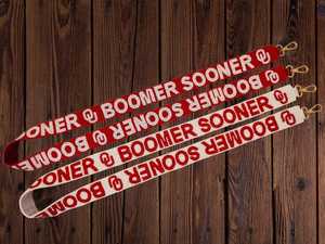 Boomer Sooner Embroidered <b>Lanyard</b> Red White <b>Polyester</b> Durable Souvenir Accessory - Product Image 3