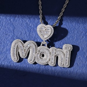 Colgante de Plata 925 con Letra Personalizada, Nombre, Moni, Corazón, Estilo Hip Hop, Rapper, con Diamantes de Imitación VVS Moissanite, para Hombre y Mujer - Product Image 5